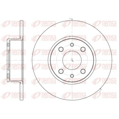 Immagine di REMSA 6150.00 Disco freno Assale posteriore 251, 251 10 4 pieno FIAT: BRAVO 2, Multipla, Stilo Hatchback, LANCIA: DELTA 3, Lybra Station Wagon