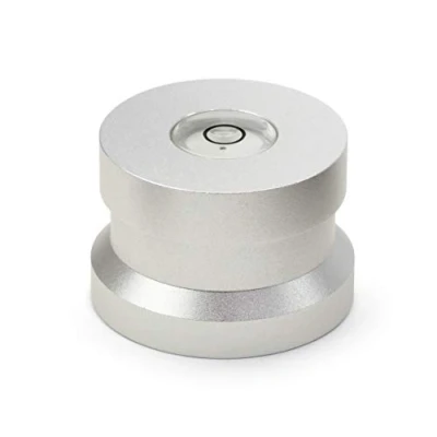 Immagine di Dynavox Single Puck ASP3 Adattatore in alluminio per dischi singoli, 45, libellula integrata la regolazione del giradischi, colore: Argento