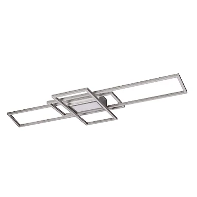 Immagine di Trio, Plafoniera, Irvine incl. 1 x LED,SMD,60,0 Watt,3000 6500K,7100 Lm. Finitura: Metallo, Nichel opaco L:105,0cm, L:42,0cm, A:6,5cm Comando a distanza,