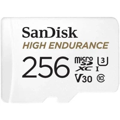 Immagine di SanDisk High Endurance Monitoring Scheda miniSDXC 256 GB Class 10, UHS I, 3, v30 Video Speed incl. Adattatore SD