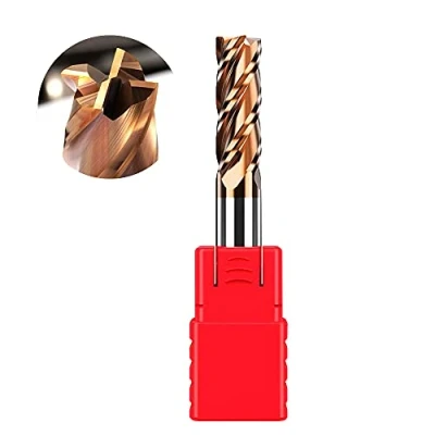 Immagine di ASNOMY 4 flute End Mill in Metallo Duro fresa a testa quadrata carburo di micro grano per acciai legati/acciai temprati, fultes HRC55 AlTiN rivestito (6 mm)