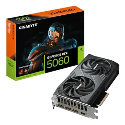 Immagine di Gigabyte GeForce RTX 5060 WINDFORCE OC 8G Scheda Grafica 8GB GDDR7, 128bit, PCI E 5.0, 2512 MHz Frequenza core, 3 x DisplayPort, 1 HDMI, GV N5060WF2OC 8GD