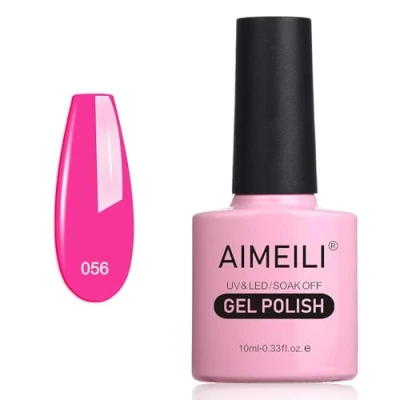 Immagine di AIMEILI Smalti per Unghie Colori Smalto in Gel Fluo Semipermanente UV LED Soak Off Neon Peachy Pink (056) 10ml