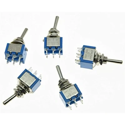Immagine di KAISH 5 mini interruttori a levetta DPDT per chitarra, 3 posizioni, ON OFF ON, 6 pin, auto/barca