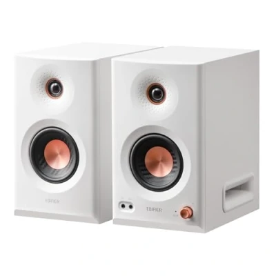 Immagine di Edifier Altoparlante da studio attivo MR5 Hi Res 3 vie Monitor 110 Watt + Tri Amped Crossover XLR, TRS, RCA AUX LDAC Wireless 24 bit/96 kHz App ConneX EQ regolatore frontale Bianco