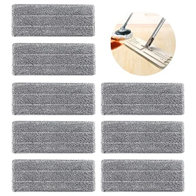 Immagine di Panno Di Ricambio Per Mocio 8 Pezzi Panni Lavabili Lavabile Mop In Microfibra Adatto La Maggior Parte Dei Tipi Pavimento Lavatrice
