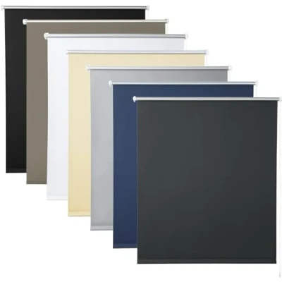 Immagine di WOLTU Tenda a Rullo Interni Oscurante Klemmfix senza Fori 90 x 130 cm Carbone Nero, Avvolgibile per Protezione Solare con Morsetti e Catene Finestre Porte