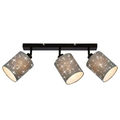 Immagine di Briloner Faretto da Soffitto, Design a Stella, Plafoniera, Lampada, Girevole e Orientabile, 2 x E27, Max 25 Watt Ciascuno, Grigio Nero, 475 130 155 mm (Max 259 mm) (LxWxH)