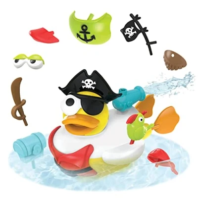 Immagine di Yookidoo Jet Duck, papera pirata, Giocattolo da Bagno a Batteria, con Cannone Spara acqua e Portaoggetti, per Bambini 2 6 Anni
