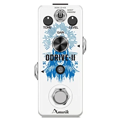 Immagine di Amuzik Overdrive Guitar Effect Pedal Classic Pedals with Analog Effects for Electric True Bypass