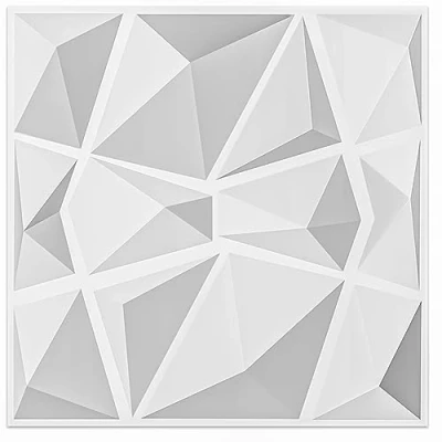Immagine di Art3d 12 Pezzi Pannelli 3D da parete con motivo a rilievo “diamanti bianco, 50 x cm, PVC Altamente Rigido, Indeformabile, Riciclabile, Impermeabile, Termoresistente, Inodore