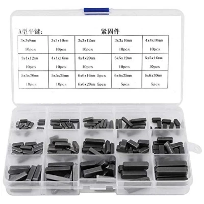 Immagine di Tangxi 140 pezzi Kit assortimento chiavi, 8mm 10mm 12mm 16mm 20mm 25mm 30mm Chiave piuma con estremità tonda Set di chiavi per albero trasmissione parallela, portachiavi in acciaio inossidabile