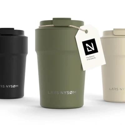 Immagine di LARS NYSØM Tazza Termica per caffè Thermo Coffee Mug to Go 380ml da Viaggio Senza BPA 0,38 Litri con Isolamento In Acciaio Inox e Tenuta stagna tè (Olive Green, 380ml)