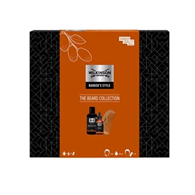 Immagine di Wilkinson Sword Barber&#039;s Style Confezione Regalo The Beard Collection Contiene 1 Shampoo e Balsamo per Barba, Olio Barba Pettine 291.5 grams