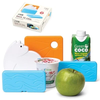 Immagine di Monkey Business Back To Cool Set di 4 Mattonelle Refrigeranti Riutilizzabili per Borse Pranzo e Termiche, Ghiaccioli Borsa Frigo Colorati Cibo (Set Orso Polare)