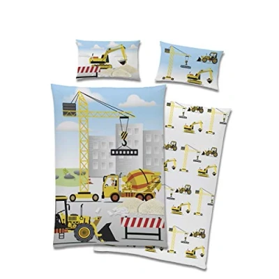 Immagine di TexIdea Set di biancheria da letto per bambini, reversibile, 100 x 135 cm, federa 40 60 100% cotone