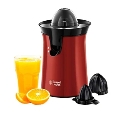 Immagine di Russell Hobbs Spremiagrumi Elettrico Rosso Rotazione Bidirezionale 2 Coni Dimensioni diverse Limoni e Arance Acciaio Inox, Antigoccia, Lavabile in Lavastoviglie, no BPA, 26010 56