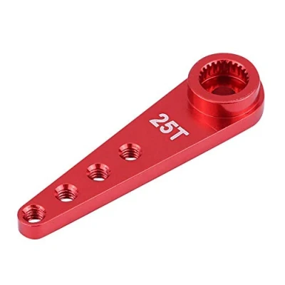 Immagine di Braccio Servo RC, CNC in Lega di Alluminio 25T Parti Accessorie per Camion Telecomandato WPL 1627(rosso)