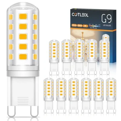 Immagine di COTLEDL Lampadine LED G9 5W, Equivalente 50W Lampada Alogena, 12 Pezzi Lampadina Bianco Caldo 3000K, 500LM Non dimmerabile, Angolo del Fascio di 360 Senza sfarfallio Risparmio Energetico Lampade