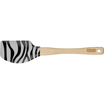 Immagine di Kaiser Go wild Raschietto per impasti, 29 x 6 cm, 100% silicone, manico in legno, resistente al calore, motivo zebrato