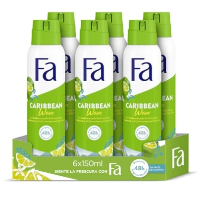 Immagine di Fa Limoni dei Caraibi Deodorante Spray, 150 ml, confezione da 6, Totale: 900 ml