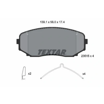 Immagine di TEXTAR 2351503 Kit pastiglie freno con segnalatore acustico usura accessori MAZDA: CX 5 II, 7, FORD USA: Edge