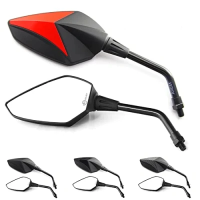 Immagine di Area1 Specchietti Specchietto Moto Omologato Universali Retrovisori per Omologati (2xM10 filetto destro) compatibili con