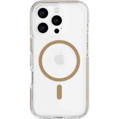 Immagine di tech21 EvoCrystal Custodia protettiva per iPhone 16 Pro, compatibile con MagSafe, protezione contro gli impatti 15 volte testata secondo standard militari, colore oro