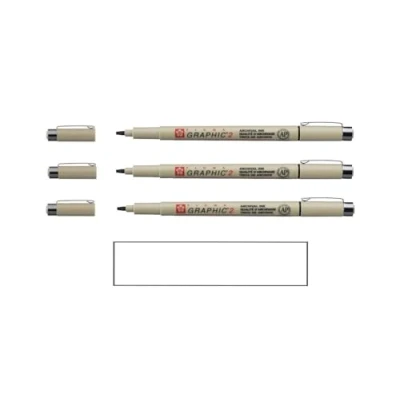 Immagine di SAKURA Pigma Micron Nero Graphic 2. set 3 pezzi e 1 carta