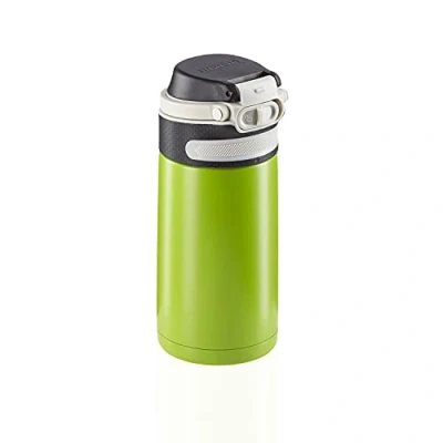 Immagine di Leifheit Flip Borraccia termica 350 ml, acciaio con chiusura ermetica e resistente al calore, Pratico thermos caffè portatile, verde kiwi