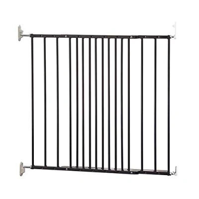 Immagine di Safetots Cancelletto di sicurezza per la parte superiore delle scale, fissaggio tramite viti, in metallo nero, 62,5 cm 106,8 cm, bambini
