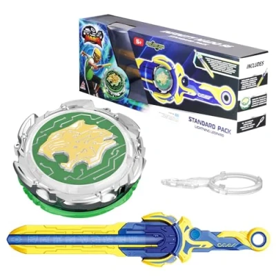 Immagine di Infinity Nado trottola per bambini in metallo, Battle Tops lanciatore di trottole bambini, da 5 6 7 8 9 10 11 12 anni, Standard Pack Lightning Leopard