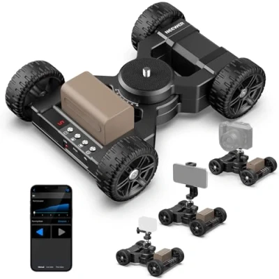 Immagine di Neewer DL400 Aggiornato Camera Slider Dolly Motorizzato, Controllo App, Doppio Motore Potente Ultra Silenzioso, 5h Durata, Compatibile con GoPro iPhone Android Samsung Fotocamera DSLR Camcorder