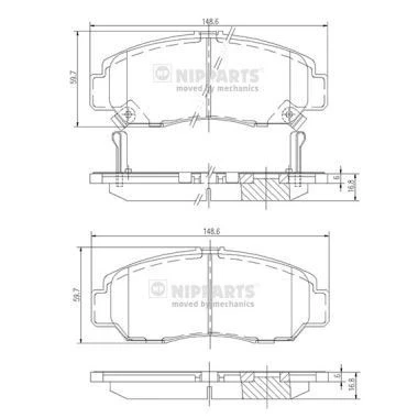 Immagine di Kit pastiglie freno, Freno a disco NIPPARTS J3604051