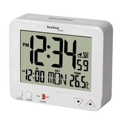 Immagine di Techno Line WT 195 WHITE Radiocontrollato Sveglia Bianco Tempi di allarme 1 Display grande