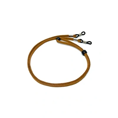 Immagine di GERNEO® Valencia cinturino per occhiali di alta qualità in pelle scamosciata cordino unisex PU da sole e lettura portaoggetti argento (1 x marrone)