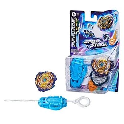 Immagine di Hasbro Beyblade Burst Surge Speedstorm Mirage Fafnir F6 Spinning Starter Pack Resistenza Tipo Battling Game Top con Launcher, Giocattolo per Bambini, F0527EU4