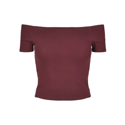 Immagine di Urban Classics OFF Shoulder Tshirt basic, Donna, Taglia: XS, Redwine