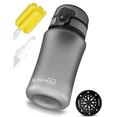 Immagine di My Vesperbox Minny borraccia per bambini a prova di perdite, 350 ml, 500 750 con cannuccia o colino, leggera in Tritan, senza BPA, asilo, scuola