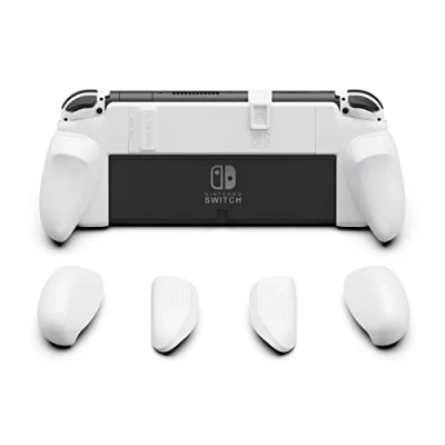 Immagine di Skull &amp; Co. NeoGrip for Nintendo Switch OLED And Regular Model: An Ergonomic Grip Hard Shell with Replaceable Grips [to Fit all Hands Sizes] [No Carrying Case] White