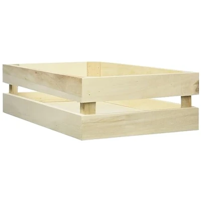 Immagine di Rayher Cassetta Frutta Decoro In Legno, Scatola Portaoggetti, 30.5 x 16.7 7.6 cm, Legno di Pioppo Liscio, con Ganci per Appendere, da Personalizzare e Colorare, 62727000
