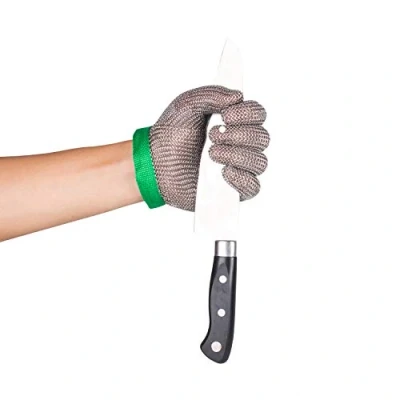 Immagine di ThreeH Guanti resistenti al Taglio Maglia in acciaio inossidabile 304L da macellaio cucina di sicurezza GL08 XS(1 pezzo)