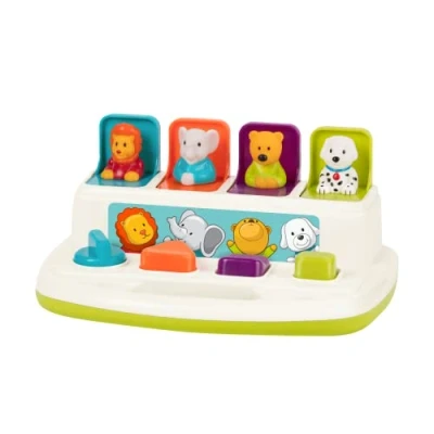 Immagine di Battat Pop Up Pals Giocattolo a Spinta e con Selezione di Colori per Bambini da 18 Mesi in su, BT2613Z, Multicolore, 27,31 x 18,75 13,03 cm