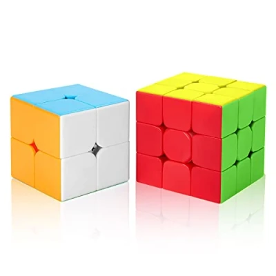 Immagine di ROXENDA Speed Cube Set,[2 Pezzi] Cubo di Velocità 2X2 3X3 Speedcube Originale con Istruzioni (Stickerless)