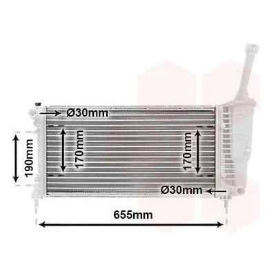 Immagine di VAN WEZEL 17002308 Radiatore motore Alluminio 580 298 25 Alette di raffreddamento montate meccanicamente LANCIA: Musa, Ypsilon II, FIAT: Idea