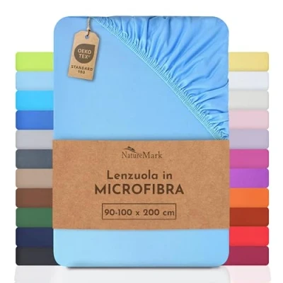 Immagine di NatureMark Lenzuola in microfibra ad un prezzo speciale! molte misure e colori di marca (90x200 100x200 cm, azzurro)...