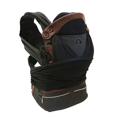 Immagine di Boppy Adjust Comfyfit Portabebè 0+ Mesi Da 3,5 kg a 15 kg, Semplice Indossare e Regolabile, Neonato Fronte Mamma Ergonomico con Supporto per Testa Collo Fascia Annodare, Nero