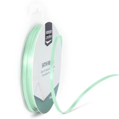 Immagine di Vaessen Creative Nastro Satin, 3 mm x 10 m, Elegante Lucentezza per la Creazione di Biglietti, Scrapbooking, Confezioni Regalo e Altri Progetti Creativi