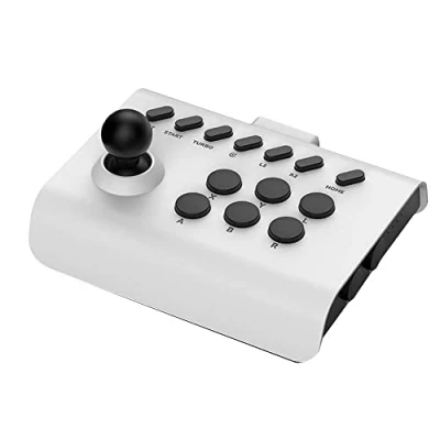 Immagine di MayHei Arcade Fight Stick Gioco Combattimento Joystick Controller per Switch PS4 PS3 Ultimate Pandora Scatola Antiscivolo PC Android IOS Cellulare (Bianco Nero)
