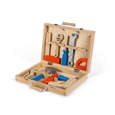 Immagine di Janod Brico&#039;Kids Kit Attrezzi (Legno), Utensili in Legno per Fai Da Te Bambini, Gioco Di Imitazione, 9 Accessori Inclusi 3 Anni su, J06481
